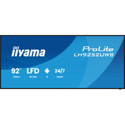 iiyama LH9252UWS-B1AG Signage Display Kiosk design 2.34 m (92") LCD Wi-Fi 500 cd/m² UltraWide 5K HD Black Built-in processor Android 24/7