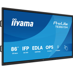 iiyama TE8615A-B1AG Signage Display Interactive flat panel 2.17 m (85.6") Wi-Fi 550 cd/m² 4K Ultra HD Black Touchscreen Built-in processor Android