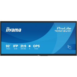 iiyama TE9218UWI-B1AG Signage Display Kiosk design 2.32 m (91.5") LED Wi-Fi 500 cd/m² 5K Ultra HD Black Touchscreen Built-in processor Android 16/7