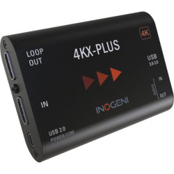 Ultra HD to USB 3.0 with HDMI Loop  Professional Video & Audio Converter  4KX-PLUS by Inogeni  Plug n Go  Up to 60 fps  Compatible for Cisco Webex  Compatible with All Systems and Apps  Made in Canada