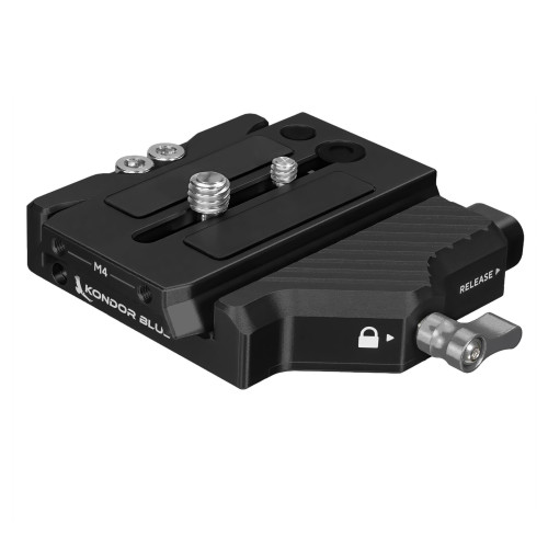 KONDOR BLUE | 501 Adjustable Baseplate for 15mm Rod Rigs | Arca Swiss QR Quick Release Plate, 85mm Matte Box Spacing, Anti-Twist Rail Clamps, Camera Cage Riser Mount | Black
