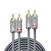 Lindy 2m Dual Phono Audio Cable, Cromo Line