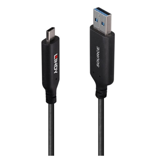 Lindy 50m USB 3.2 Gen 1 Type A to C Fibre Optic Hybrid Cable