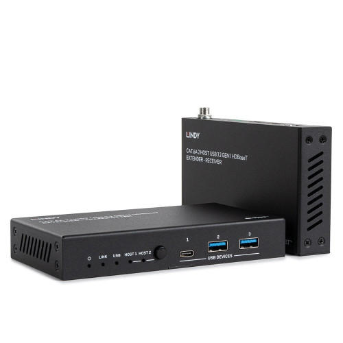 Lindy 100m Cat.6A 2 Host USB 3.2 Gen 1 HDBaseT Extender