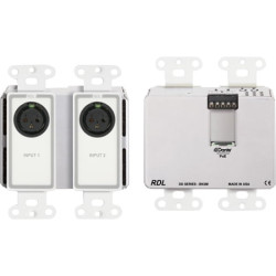 RDL DD-BN2M Wall-Mounted Bi-Directional Mic/Line Dante Interface 2 x 2