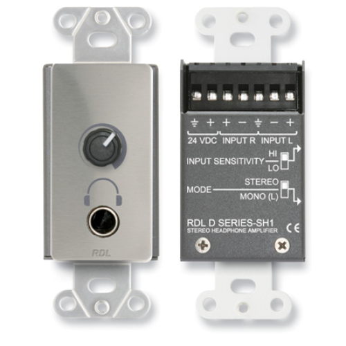RDL DS-SH1 Stereo Headphone Amplifier-Decora; panel w/user level Ctrl