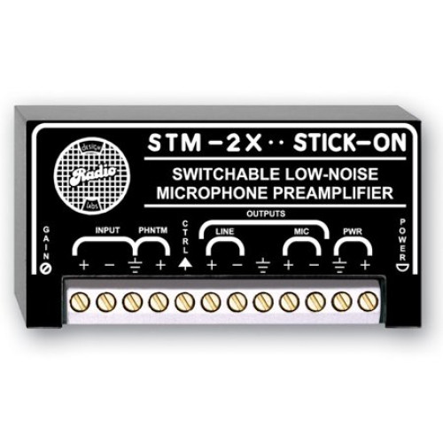 RDL STM-2X Switched Microphone Preamplifier - 35 to 65 dB gain
