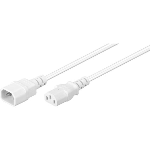 Power Cord C13-C14 0.5m White