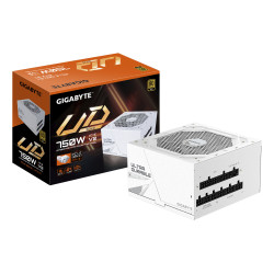 GIGABYTE UD750GM PG5 V2 ICE Power Supply Unit- PCIe Gen 5.1, 80 PLUS Gold, Fully Modular Design, 120mm Fan, ATX 3.1 compatible, UK Plug
