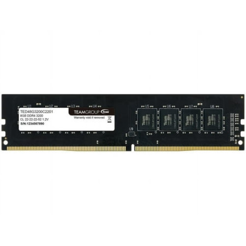 Team ELITE 8GB DDR4 SDRAM Memory Module - For Desktop PC - 8 GB - DDR4-3200/PC4-25600 DDR4 SDRAM - 3200 MHz - CL22 - 1.20 V - Non-ECC - Unbuffered - 288-pin - DIMM - Lifetime Warranty