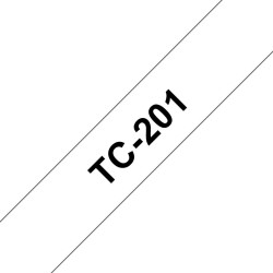 TC201 12MM BLACK ON WHITE TAPE