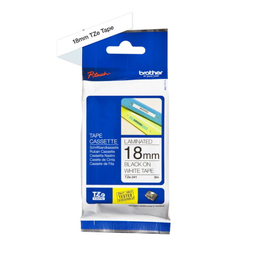 TZE241 18MM BLACK ON WHITE