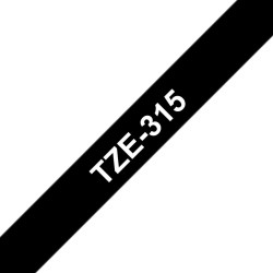 Tape/6mm White on Black