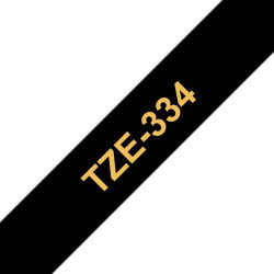 Tape Gold on Black 12mm