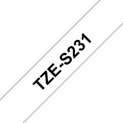 TZES231 12MM BLACK ON WHITE