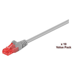 U/UTP CAT6 0.5M Grey 10 Pack