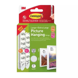 3M Command 4 Large and 8 XL Picture Hanging Strips Value Pack White