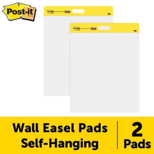 Post-it Wall Pad Easel Pad w/ Bonus Command Strips  20 in. x 23 in.  2 Pads