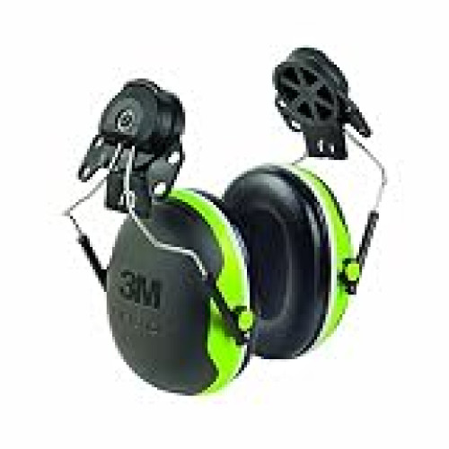 3M Peltor Black And Chartreuse Model X4P3E/37278 Cap Mount Hearing Conservation Earmuffs