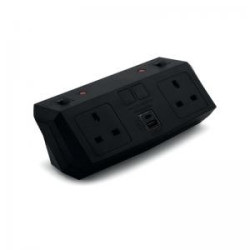 Unbranded  on Desk Power Module 2xUK Socket Dual USB Port Type AC PDQC