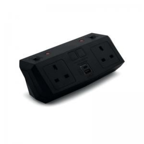 Unbranded  on Desk Power Module 2xUK Socket Dual USB Port Type AC PDQC