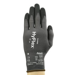 Ansell Hyflex 11-840 Abrasion-Resistant Industrial Work Gloves  Gray/Black Small (7)  1 Pair