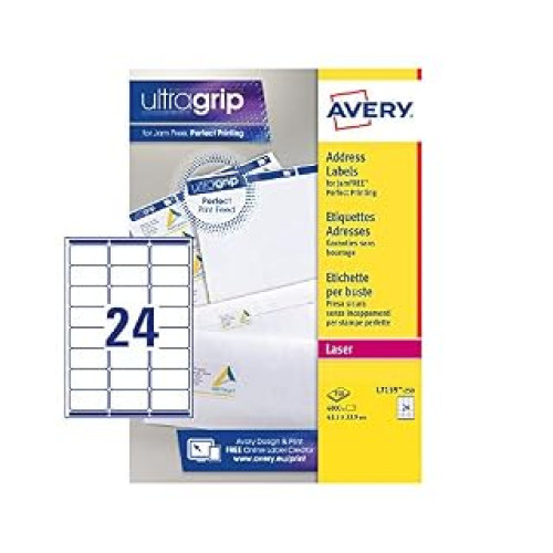 AVERY LSR LBL 24TV PK250 WHT L7159 FPC (B000SHSK2A)