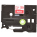 Brother TZE-435 label-making tape White on red