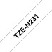 Brother Non laminated black on white tape