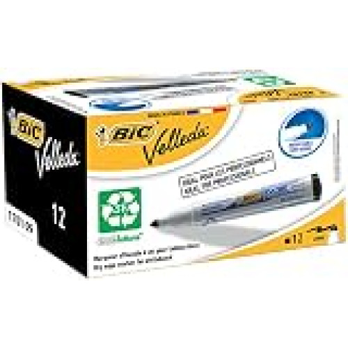 BIC® Velleda® 1701 Whiteboard Marker Black Medium Bullet Tip Pack of 12