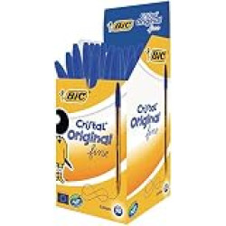BIC® Cristal® Fine Ballpoint Pen Fine Tip 0.8 mm Blue