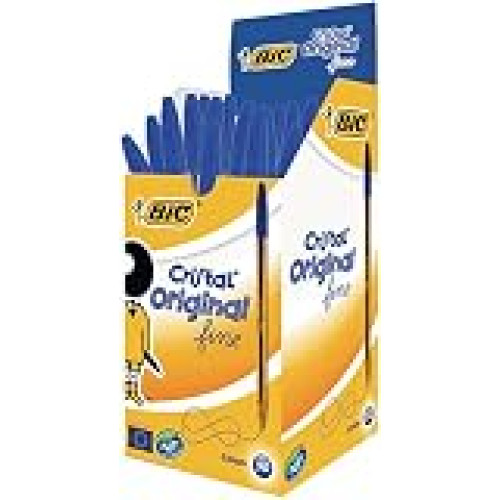 BIC® Cristal® Fine Ballpoint Pen Fine Tip 0.8 mm Blue