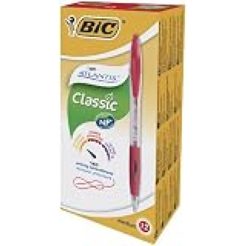 BIC® Atlantis™ Retractable Ballpoint Pen Medium Tip 1 mm Red