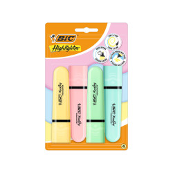 BIC Tank Highlighters Chisel Tip 1.2mm Pastel Yellow Pink Green &