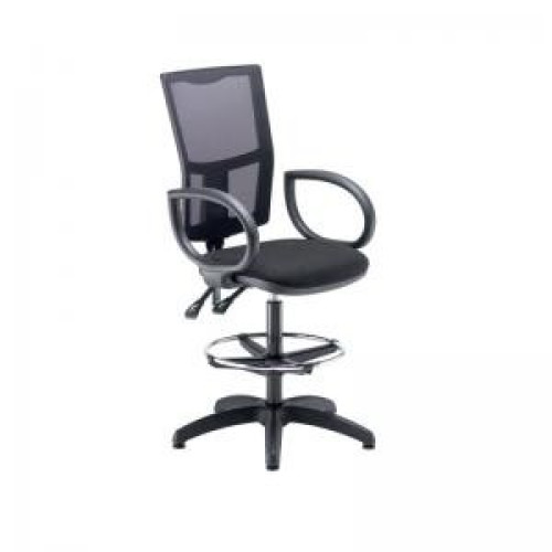 Lumo Mesh Chair Fixed Arms and Draughtsman Kit Black SF7742798