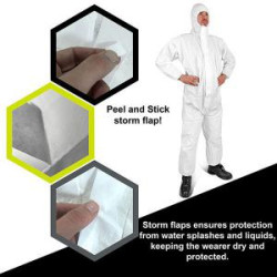 Beeswift Cn4013E Disposable Coverall Type 5 6 White Large COCN4013EWL