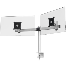 508523 Monitor Mount with Arm for 2 Screens - Desk Clamp, Silver