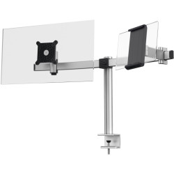 508723 Monitor Mount with Arm for 1 Screens & 1 Tablet - Desk Clamp, Silver