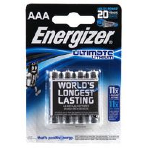 Energizer Ultimate Lithium AAA 1.5 V Non-rechargeable Batteries Blister of 4