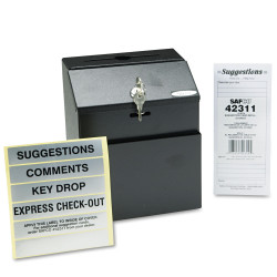 Safco Black Locking Suggestion Box in Black