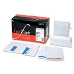 Plus Fabric Business Envelope, International C5, 162 x 229 mm, Windowed, Power-Tac Peel & Seal, Paper, White