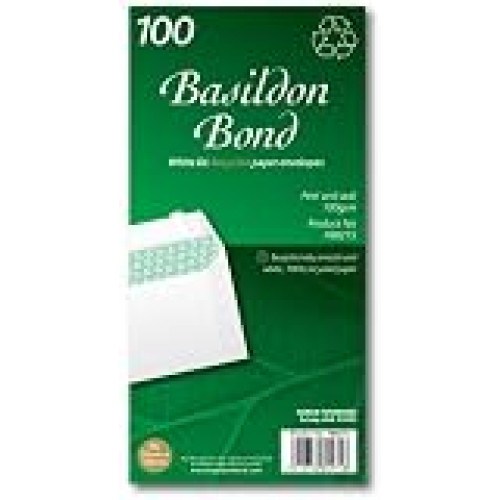BASILDON BOND DL WLT 100G WHITE PK100