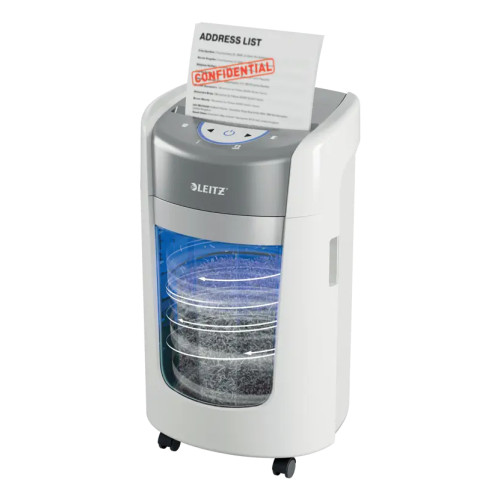 Leitz IQ OptiMax Home Office 225 paper shredder Micro-cut shredding 22.3 cm White, Grey