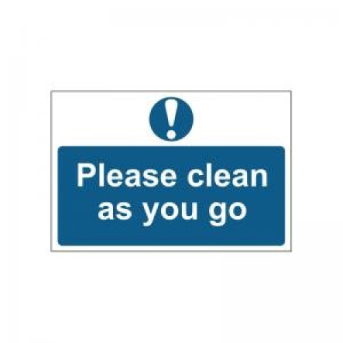 MyCafe Please Clean as You Go Sign Self Adhesive PP 300x200 MYC10678