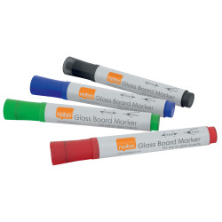 Nobo Glass Whiteboard Markers (4 pcs)