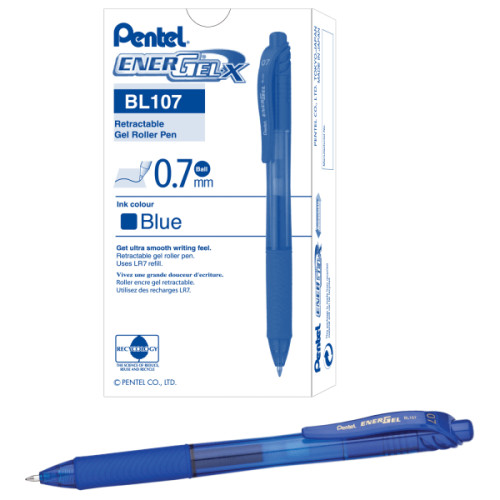 Pentel  PENBL107C  EnerGel-X Retractable Gel Pens  1 Dozen