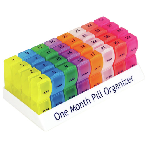 One Month Pill Tablet Container Box 31 Day Organiser 64 Compartments Am