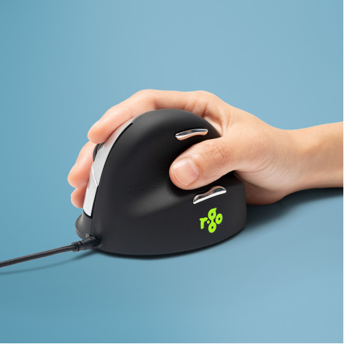R-Go Tools Ergonomic mouse R-Go HE Break with break software, large (hand size ≥ 185 mm), right-handed, Wired, black