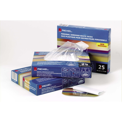 Rexel AS1000 Plastic Waste Bags for Large Office Shredders 115L (pack of 100)