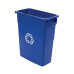 Rubbermaid Commercial Slim Jim Vented Container 16 gal Capacity - Rectangular - Chemical Resistant  Durable  Vented  Sturdy  Weather Resistant  Handle  Lightweight - 25  Height x 11  Width - Blue